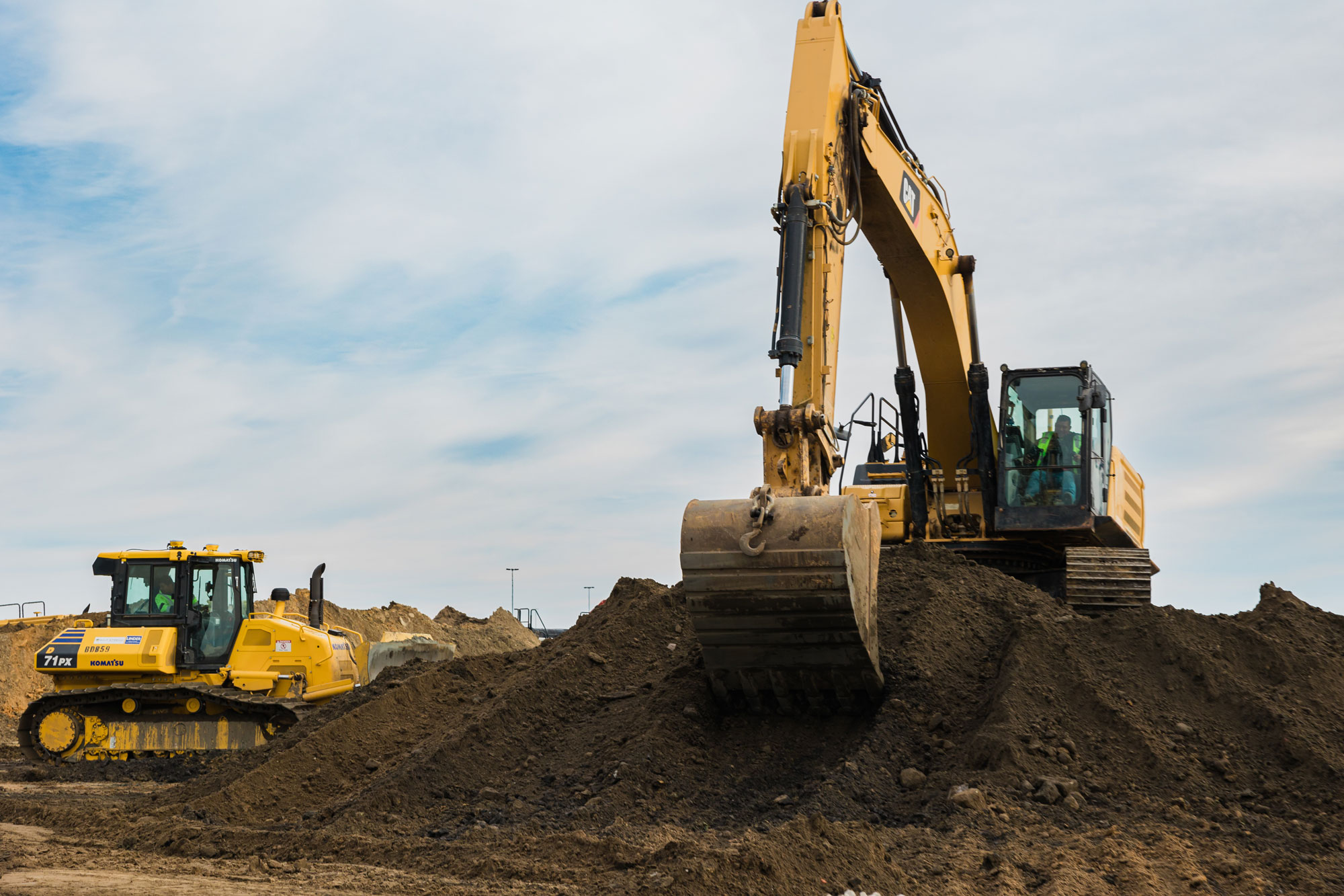 Excavator on project site