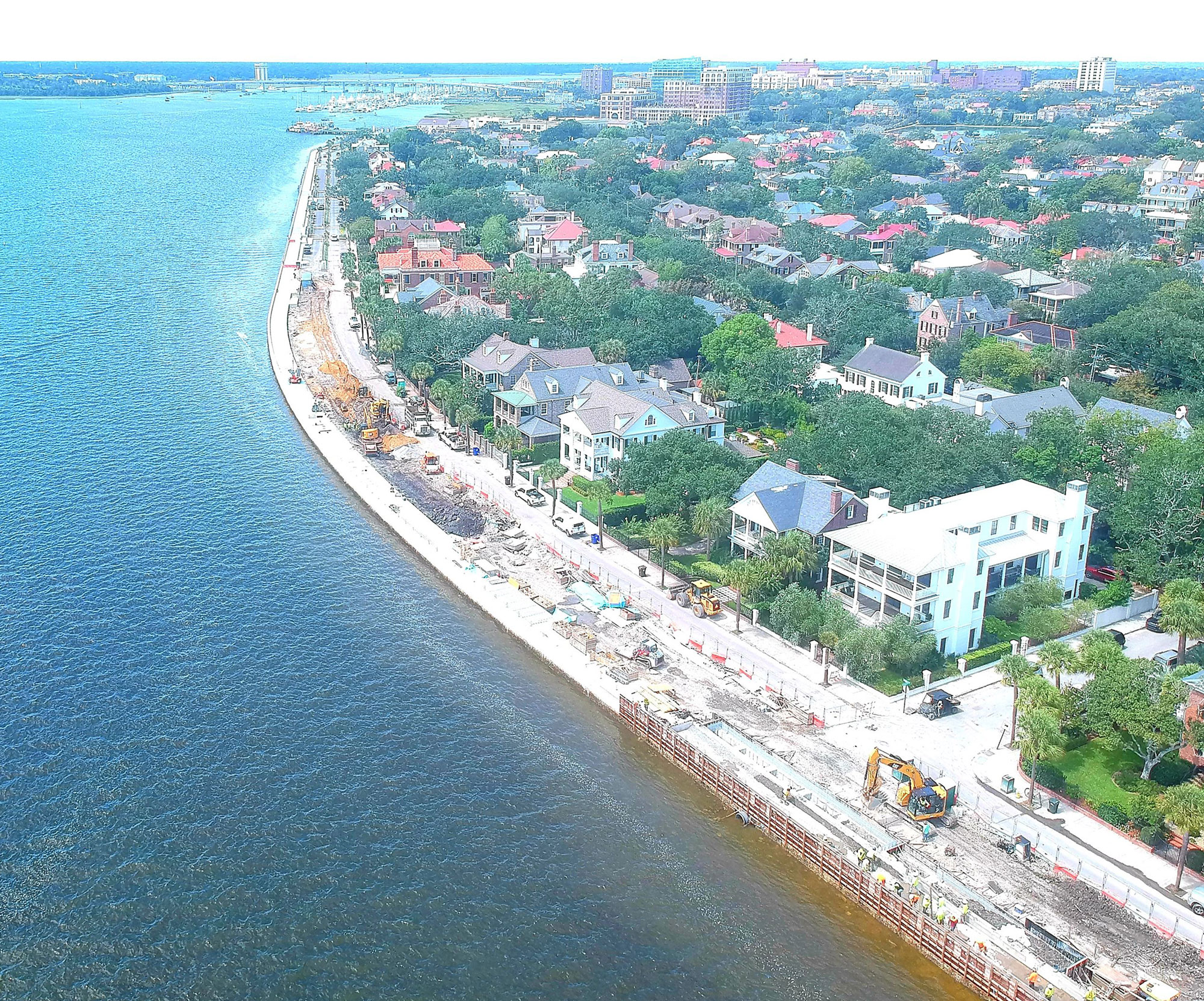 Low Battery Seawall Repair – aerial view