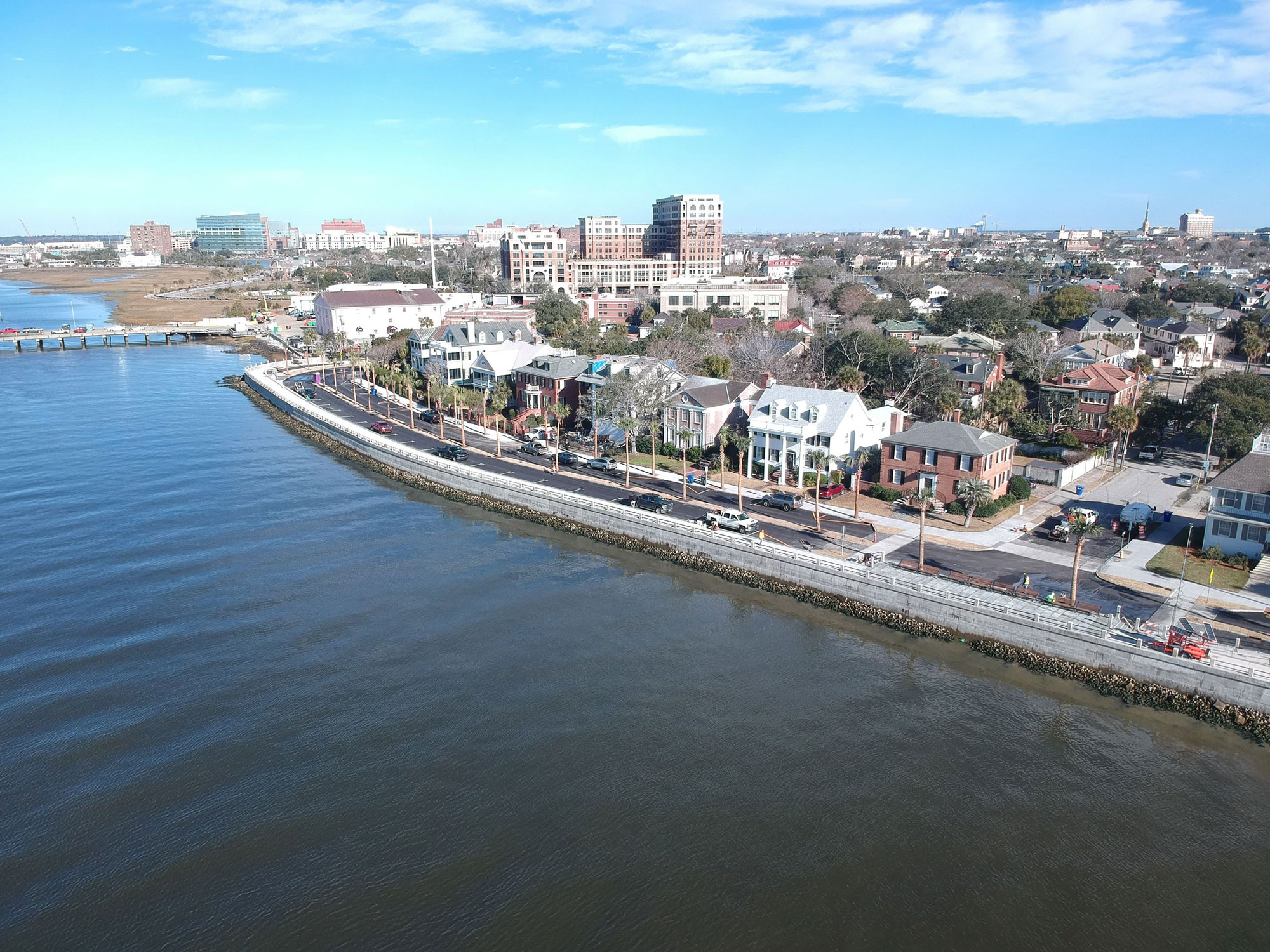 Low Battery Seawall Repair – aerial view