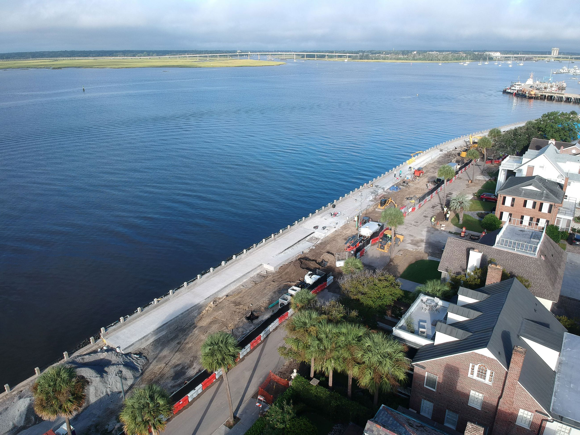 Low Battery Seawall Repair – aerial view